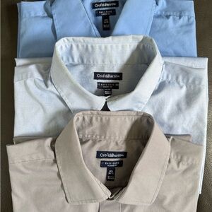 Croft & Barrow Men's Dress Shirts Bundle - Sky Blue, Light Blue, Light Gray